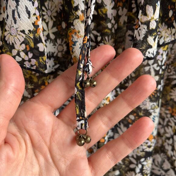 Free People Intimately Say It To Me Floral Print Bodysuit Black Combo Size XS - Picture 10 of 13